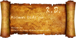 Kolman Diána névjegykártya