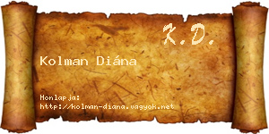 Kolman Diána névjegykártya